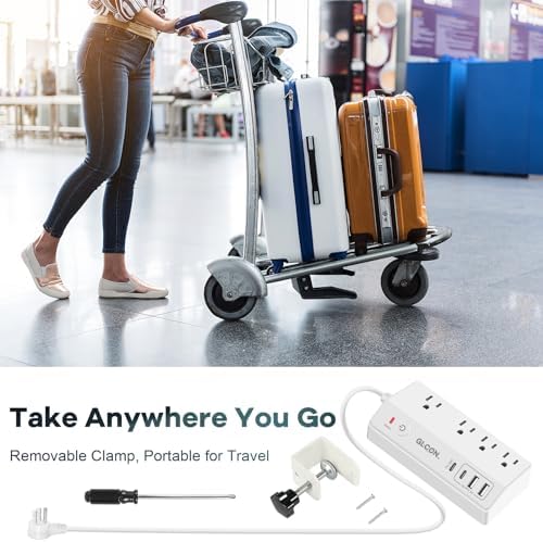 Ultimate 8-Outlet Power Strip Tower with 15 FT Extension Cord | Compact Surge Protector with 4 USB Ports & 20 W USB-C Fast Charging | Space-Saving Desk Organizer for Office & Home | Enhanced Compatibility for All Devices
