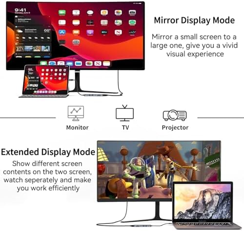 Elevate Your Workflow with the USB C to Dual HDMI Adapter – Ultimate Type C HDMI Splitter for Dual Monitor Setups, Featuring Fast USB 3.0 Hub and 100 W Power Delivery for Mac Book, Dell XPS, HP, Surface & Chromebook – Ideal for Multitasking and Professional Use