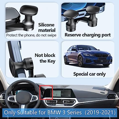 Premium BMW Car Phone Holder Mount for 2023-2025 3 Series M3 M340 i i4 M50 & 4 Series Coupe 430 i M4 x Drive – Effortless Access & Stylish Integration for Smartphones – Adjustable, Tool-Free Installation & Enhanced Durability for Ultimate Driving Experience