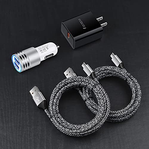 Ultra-Fast Android C Type USB C Car Charger for Samsung Galaxy S25 Ultra – 3.4 A Quick Charge Adapter with 3 FT Coiled Cable for Seamless Connectivity on the Go – Compact, Durable, and Perfect for Road Trips and Daily Commutes