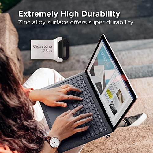GIGASTONE Z90 128 GB USB 3.2 Gen1 Flash Drive 2-Pack – Waterproof Mini Fit Metal Thumb Drive for Fast Data Transfer, Reliable Storage Solution with USB 2.0/3.0/3.1 Compatibility – Perfect for Professionals and Students