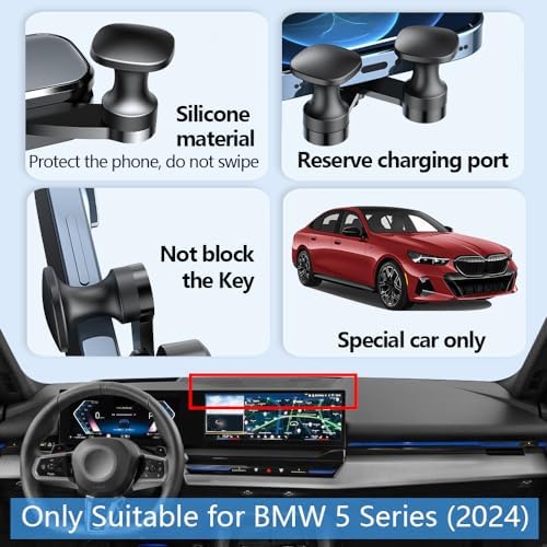 BMW 5 Series Car Phone Holder Mount (2017-2023) – Ultimate Smartphone Bracket for M5, 525 i, 530 i, 540 i, M550 i, 530 e x Drive – Hands-Free Navigation & Sleek Interior Upgrade with Secure Adjustable Design – Effortless Installation & Durable Construction for Safe Driving