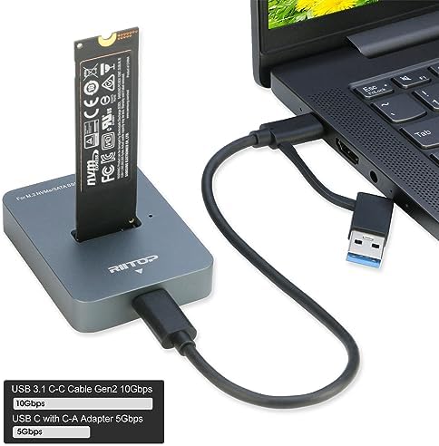 RIITOP M.2 to USB-C Docking Station: High-Speed NVMe & SATA SSD Reader for Enhanced Data Transfer, Compact Design, and Plug-and-Play Convenience – Perfect for Professionals and Tech Enthusiasts
