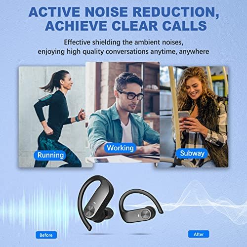 Unleash Your Sound with BEBEN Wireless Earbuds – 40-Hour Playtime & 8-Hour Continuous Playback, IPX6 Waterproof with Superior Stereo Audio, Ergonomic Fit, and Built-in Microphone for Seamless i OS & Android Compatibility – Ideal for Active Lifestyles and Sports Enthusiasts