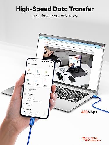Compact USB C Cable Duo – 0.5 FT Braided Fast Charging Cables for Seamless Data Transfer | 3 A Power & 480 Mbps Speed | Ultimate Compatibility for Mac Book Air, Galaxy S22 Ultra, Stylus Pen, and More | Durable Design | Ideal for On-the-Go Connectivity