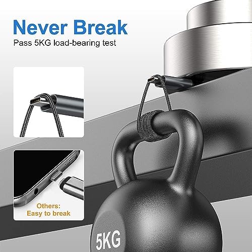 Premium 10 FT Braided USB Type-C Cable 5-Pack – High-Speed 3 A Fast Charging for Samsung Galaxy S10/S9/S8 Plus, Note 10/9/8, LG V50/V40/G8/G7 – Durable and Flexible Charge & Data Transfer Solution – Essential Accessory for Home, Office, and Travel