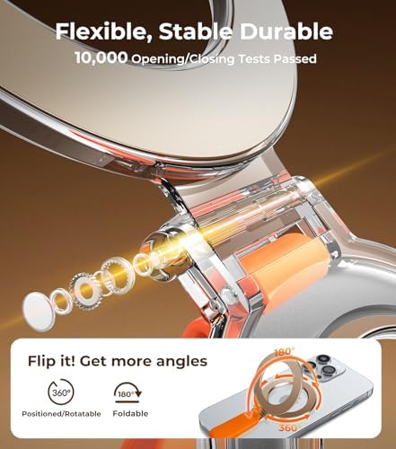 Chic Glitter Magnetic Phone Ring Holder for Mag Safe – Stylish Finger Grip Stand for i Phone, Kindle & Smartphones, Enhanced Stability with Versatile Compatibility for Pop Sockets – Elevate Your Daily Mobile Experience with Glamour and Functionality