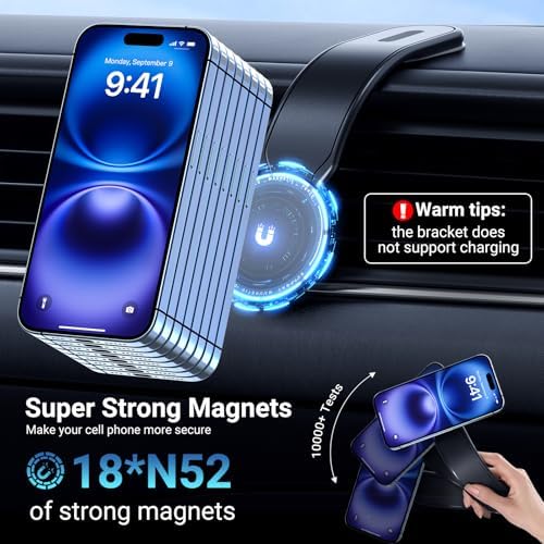 Revolutionary 15 W Magnetic Car Mount Charger – Premium Aluminum Alloy, Foldable Design for i Phone 16/15/14/13/12 Series – Unmatched Fast Wireless Charging & Effortless Dashboard/Windshield Installation for Modern Drivers