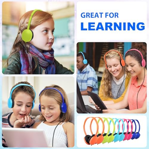 Classroom-Ready 10 Pack Kids Headphones – Ultra-Comfortable & Robust Earbuds for Students, Toddlers, and Teens – Superior Sound Quality & Multi-Device Compatibility – Perfect Headphone Set for Enriching Educational Engagement