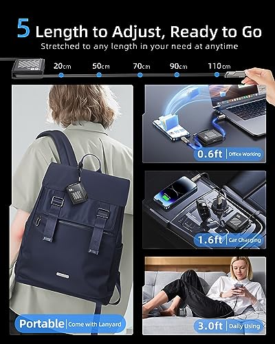 Ultimate 4-in-1 USB C to Lightning Charging Cable – 60 W High-Speed Power & Rapid Data Sync for i Phone, Samsung, i Pad – 10 FT Multi-Device Charger with Car Play & Android Auto Compatibility – Robust, Durable Design for Everyday Use