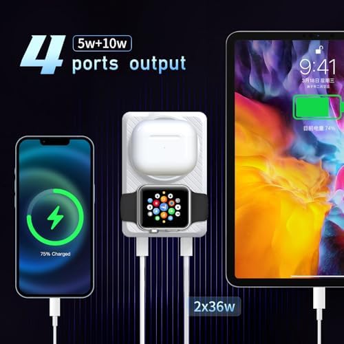 Ultimate EB50 15000 m Ah Mag Safe Power Bank: Dual Wireless Charging for i Phone 16/15 Pro Max, Air Pods & Apple Watch – Fast, Convenient, and Magnetic Design for Effortless On-the-Go Power Solutions