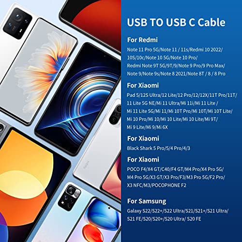 High-Speed 120 W USB Type C Charging Cable – Turbo Charge for Xiaomi & Redmi Devices | 6 A Fast Data Sync Cable | 3.3 FT Length | Pack of 2 – Durable & Versatile Power Solution for Rapid Charging Needs