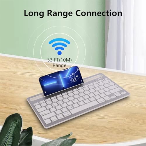 Elevate Your Typing Experience with the CHUYI Wireless Bluetooth Keyboard – Slim, Portable, and Multi-Device Compatible for i Pad, Tablet, and PC – Rechargeable with Quiet Keys and Integrated Stand Slot for Effortless Productivity