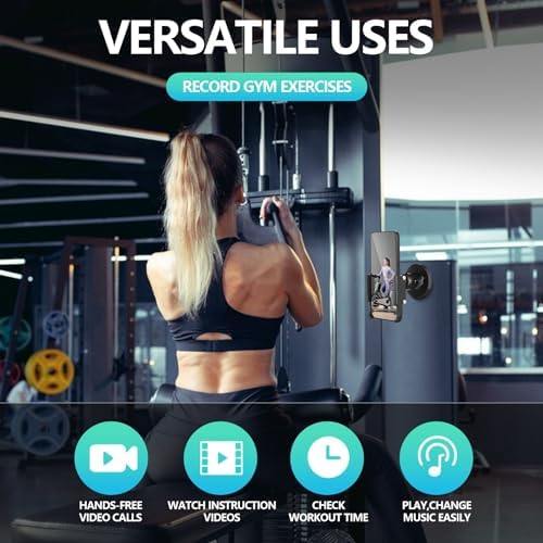 All-Metal Magnetic Gym Phone Holder – Ultimate Hands-Free Smartphone Mount for Effortless Workout Management on Gym Equipment and Metal Surfaces – Durable, Secure, and Universal Compatibility for All Smartphones – Elevate Your Fitness Routine with Easy Access to Music and Apps