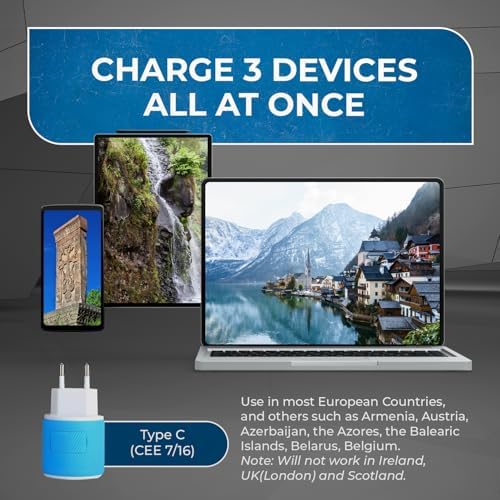 OREI Switzerland Travel Plug Adapter with Dual USB Ports – Ultimate Type J Charging Solution for USA Devices – Fast, Efficient Power for i Phones, Laptops, Tablets & More – Essential Travel Accessory for Hassle-Free Connectivity