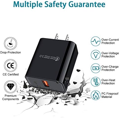 Ultra-Fast Quick Charge 3.0 Wall Charger for Samsung Galaxy Devices & Moto G Power 2025 – High-Speed USB-C Charging Block with Durable Type-C Cable – Compact, Efficient & Compatible with Multiple Models for Optimal Performance