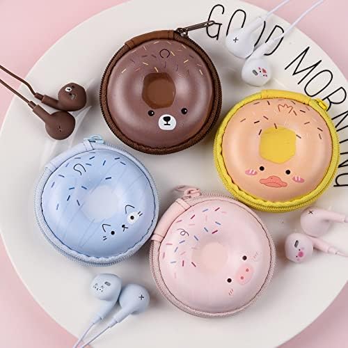 Qear Fun Donut Earbuds for Kids – Charming Wired Headphones with Integrated Microphone and Adorable Donut Storage Case, Ideal for Young Music Lovers and On-the-Go Adventures – Superior Sound Quality and Comfort for All-Day Listening