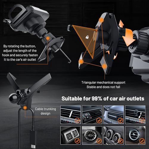 Revolutionary 2-in-1 Auto-Rotating Mobile Phone Holder & Fast-Charging Car Mount – Effortless One-Touch Installation for Smartphones, Tablets, and Foldable Devices – Stay Powered & Connected on the Go with Enhanced Stability and Versatile Viewing Angles – Perfect for Modern Drivers Seeking Convenience and Safety