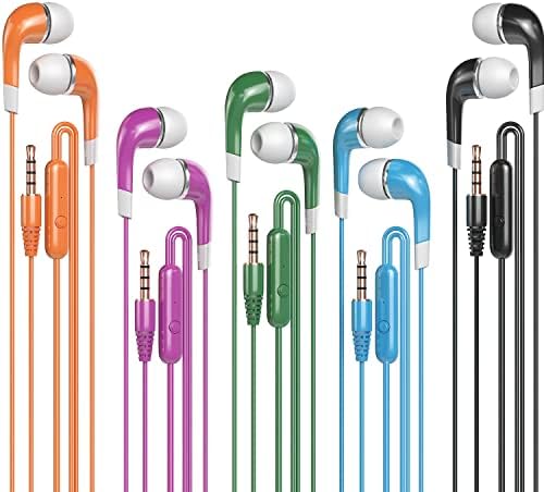 Colorful Bulk Kids Earbuds – 100 Pack Individually Packaged Classroom Earphones for Students, Libraries & Hospitals – Comfortable Fit, Enhanced Device Compatibility, Perfect for Group Learning Activities