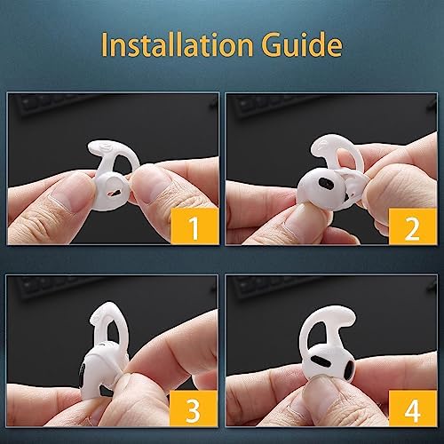 Premium Custom Molded Silicone Ear Tips for Apple Air Pods – Anti-Slip Earbud Covers with Ergonomic Ear Hooks – 6 Pairs for Tailored Comfort and Secure Fit – Essential Headphone Accessories for Active Lifestyles and Ultimate Audio Experience