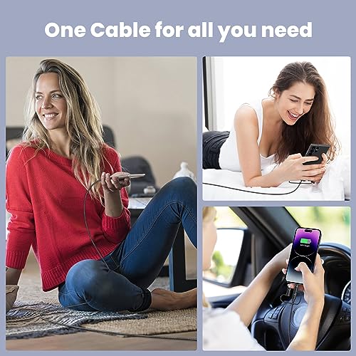 Ultimate 100 W USB C Multi Charging Cable – USAMS 6.6 FT 5-in-1 Fast Sync Nylon Braided Charger for Laptops, Tablets, and Smartphones – Unmatched Speed and Universal Compatibility for All Your Devices