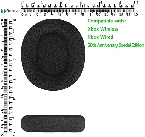 Geekria Premium Comfort Mesh Fabric Replacement Ear Pads for Microsoft Xbox Wireless/Stereo Headset 20 th Anniversary Edition – Superior Sound Quality & Enhanced Breathability – Ideal Gaming Accessories for Ultimate Comfort and Performance