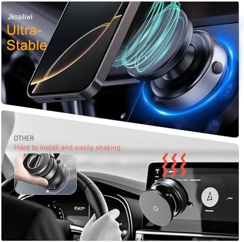 Revolutionize Your Car Experience with the 360° Adjustable Anti-Shake Electric Suction Cup Phone Mount – Perfect for Mag Safe i Phone 16, 16 Pro Max, 15, 14, and 13 – Hands-Free Vlogging and Travel Essential with Superior Stability and Magnetic Grip