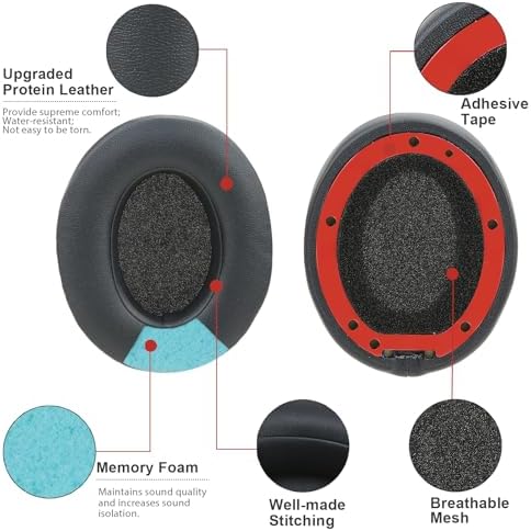 Upgrade Your Audio Experience with Premium Noise-Isolating Memory Foam Ear Pads for Studio 2 & 3 Headphones – Waterproof Protein Leather Cushions in Blue for Unmatched Comfort and Enhanced Sound Quality