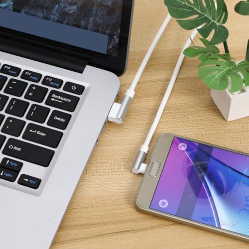 90-Degree USB Micro Cable – 1 m Nylon Braided Right Angle Charger for Universal Phones – Fast 2.4 A Data Transmission – Durable & Tangle-Free Connectivity Solution for Enhanced Performance