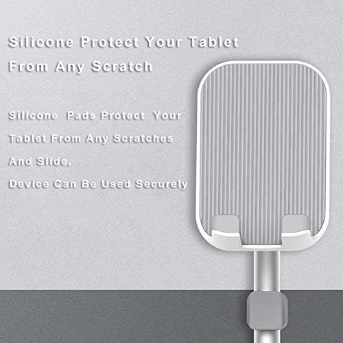 Premium Aluminum Alloy Headphone & Kindle Holder – Ergonomic Desktop Organizer for Headphones and e Readers Up to 11 Inches – Stylish Silver Finish with Secure Non-Slip Base for Optimal Stability and Clutter-Free Workspaces