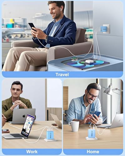 Dual-Pack 40 W USB C Charger Block – Fast Charging Power Adapter with 4 Ports for i Phone, Samsung, and i Pad – High-Speed Multi-Device Charging Solution with Enhanced Compatibility and Portability – Perfect for Home, Office, and Travel
