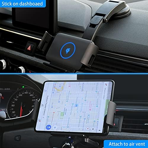 Fast Wireless Car Charger Mount with Auto-Clamping Mechanism for i Phone 16/15/14/13/12 and Galaxy S25/S24/S23/S22/Note20 – 15 W Quick Charge, Adjustable Air Vent Holder, Safe Charging with Over-Temperature and Short-Circuit Protection, Perfect for Hands-Free Navigation and Calls