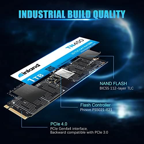 Elevate Your Performance with the INLAND TN450 500 GB NVMe M.2 PCIe Gen4 x4 Internal SSD – Unmatched 5,000 MB/s Speeds, 3 D NAND Technology for Ultimate Durability, Perfect Upgrade for Laptops & Desktops