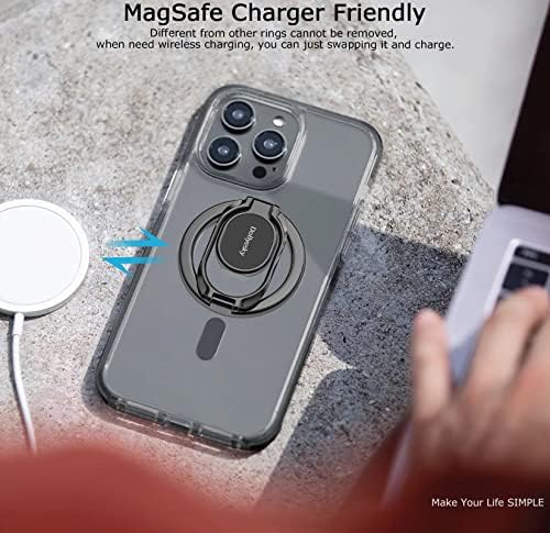 Ultimate Magnetic Phone Ring Holder – Stylish Purple Design for Enhanced Stability & Hands-Free Viewing – Double Adjustable Grip & Stand Compatible with Mag Safe for i Phone & Android – Lightweight, Anti-Fall Accessory for Effortless Handling & Customizable Angles