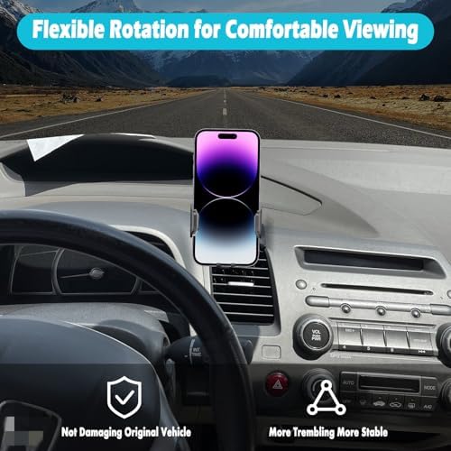 Secure and Stylish Car Phone Holder for Honda Civic 2012-2015 – Ultimate 360-Degree Rotation Mount for Thick Cases, Compatible with 4.7-7 Inch Smartphones | Effortless Installation for Enhanced Driving Convenience