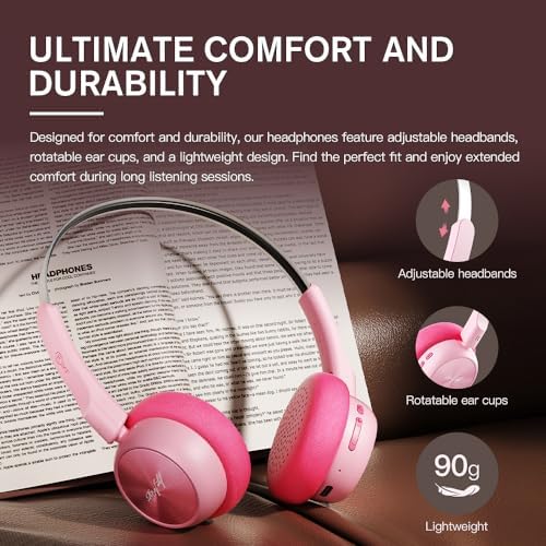 Nostalgic Retro Wireless Bluetooth Headphones – 60-Hour Battery Life, Lightweight Comfort, Built-in Microphone, Dual Device Pairing & Custom Sound App for an Immersive 80 s & 90 s Audio Adventure – Ideal for Active Music Enthusiasts and Daily Listening