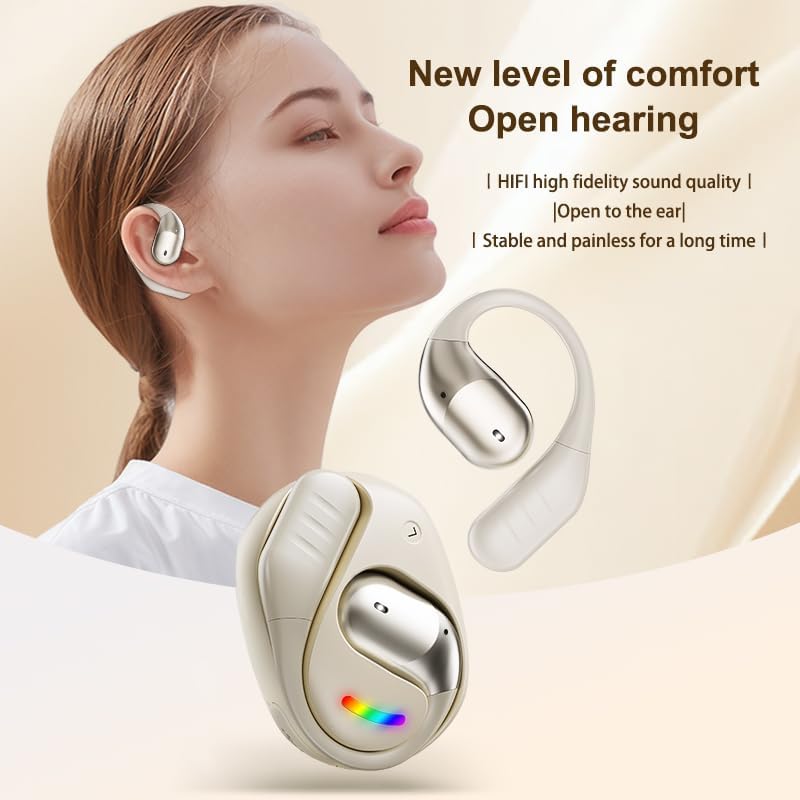 Transform Your Workout with Tsnapoo Wireless Open Ear Sports Earbuds – Cutting-Edge Bluetooth 5.4 for Effortless Connectivity – Premium Hi-Fi Audio for Crystal-Clear Calls – Ergonomic Over-Ear Hooks and Neck Sling for Secure Comfort – Waterproof Design Perfect for Intense Gym Sessions, Running, and Outdoor Activities – Lightweight and Durable for Active Lifestyles – Stay Aware and Engaged with Open-Ear Innovation – Elevate Your Audio Experience and Embrace Every Fitness Challenge!