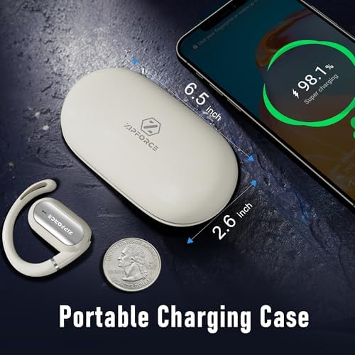 ZIPFORCE Open-Ear True Wireless Earbuds – Ultra-Comfortable Bluetooth 5.4 Headphones with 4-Mic ENC for Superior Call Clarity, IPX6 Waterproof Sports Earbuds in Eye-Catching Yellow – Perfect for Active Lifestyles and Dynamic Listening Adventures