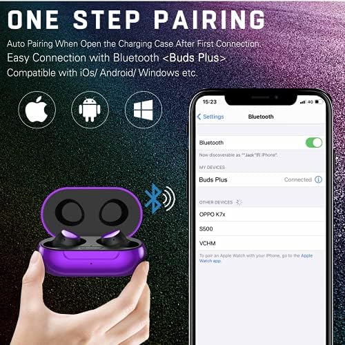 Urbanx Street Buds Plus True Wireless Earbud Headphones for Motorola RAZR HD XT925 – Premium Noise Isolation and Fast Bluetooth Connectivity – Stylish Purple Design with Warranty for Ultimate Audio Enjoyment
