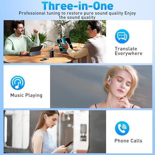 Revolutionary Multilingual Translation Earbuds – Effortless Real-Time Communication in 140+ Languages, Premium Bluetooth Wireless Technology with Extended Battery Life – Ideal for Global Travelers, Business Leaders, and Seamless i OS/Android Integration – Ultra-Compact, Lightweight Design for Effortless Portability