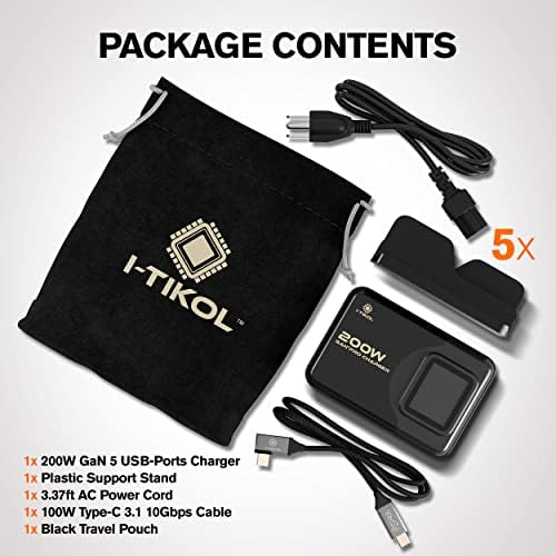 65 W Ga N Fast Charging Block with 3 Ports – Compact USB-C & USB-A Wall Charger for Mac Book, i Pad, i Phone 14, Dell XPS – Foldable Design for Travel Convenience, High-Speed Power Delivery, and Enhanced Device Compatibility