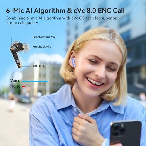 Unleash Superior Sound with Ear Fun Air Pro 4 Wireless Noise Cancelling Earbuds – Advanced Adaptive Hybrid Tech, Qualcomm Snapdragon Sound & apt X™ Lossless Audio for Exceptional Clarity – 52-Hour Playtime & Bluetooth 5.4 for Seamless Connectivity – Ideal for Music Lovers & Professional Calls