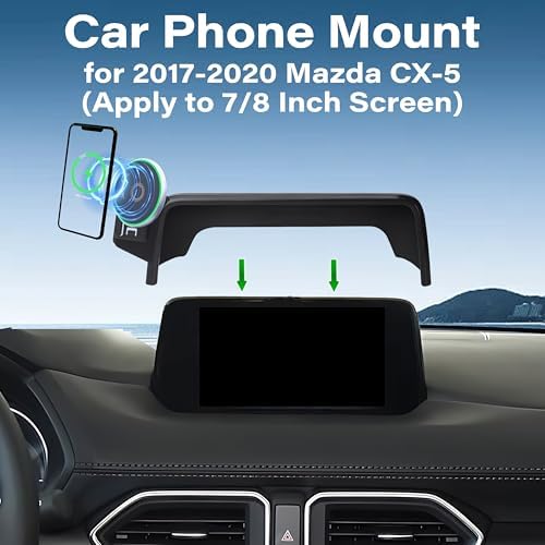 Car Phone Holder for Mazda CX-5 2021-2025/CX-9 2022-2024 Accessories Apply to 10.25 Inch Screen 15W Fast Wireless Charger Screen Fixed Clip Cell Phone Mount Hands-Free 360 Degree Rotation – Enhanced Compatibility and Speed