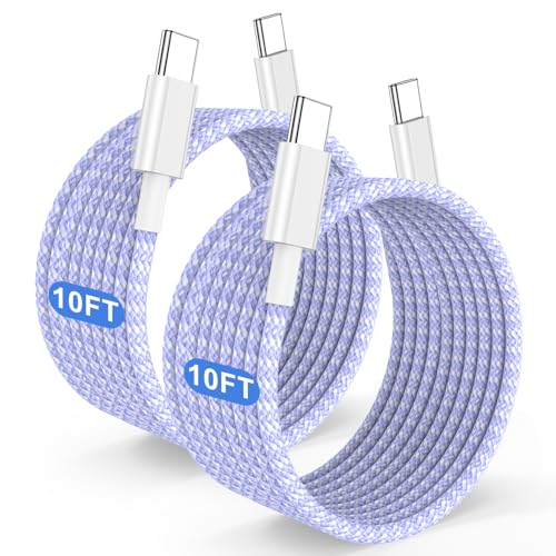 Premium 10 ft USB C to C Fast Charging Cable – 60 W High-Speed Charger for Apple i Phone 16 Pro Max, Mac Book Pro, i Pad & Samsung Galaxy – Durable, Flexible, and Stylish Green Design for Enhanced Device Compatibility and Rapid Power Delivery
