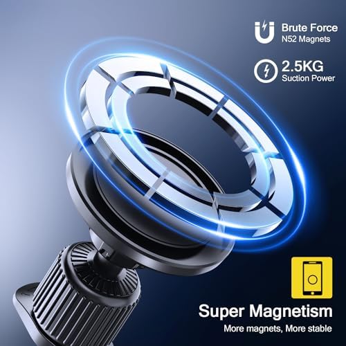 Mag Safe Car Vent Mount – Premium Magnetic Phone Holder for i Phone and Universal Devices – 360-Degree Adjustable View for Ultimate Hands-Free Driving Safety – Sleek Air Vent Design for Seamless Integration with Any Vehicle Interior – Boost Accessibility and Minimize Distractions While on the Road