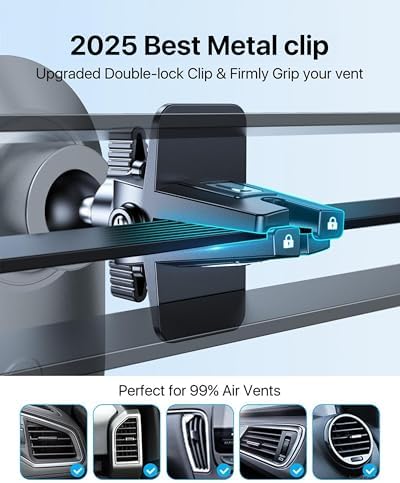 andobil 2025 Mag Safe Car Mount: Advanced Magnetic Holder for Large Smartphones – Effortless 360° Rotation for i Phone 16/15/14 Pro Max & Samsung S25/S24 (Sleek Grey) – Exceptional Stability & Instant Access for Safer Driving Experiences