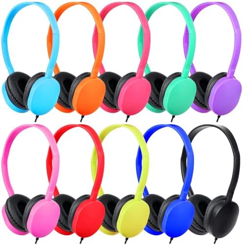 Educational Engagement Headphones 20 Pack – Wired Adjustable Earphones for Kids with Vibrant Color Options, Durable Comfort for Classrooms, Libraries, and Museums – Boost Student Focus and Learning Experience