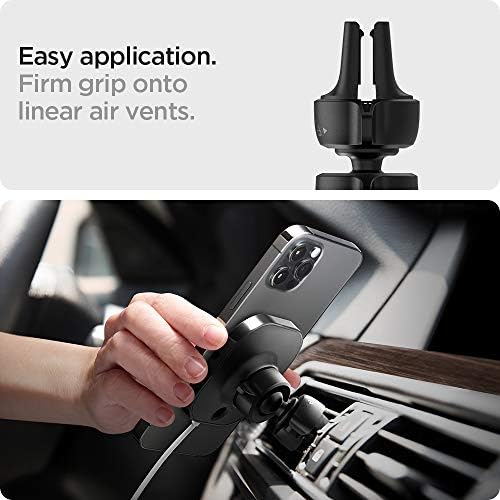 Spigen Mag Fit Car Mount for Mag Safe Compatible i Phone 16 Series – Effortless Magnetic Phone Holder for i Phone 16 Pro Max, Pro, Plus, and 16 – Sleek Black Design for Enhanced Vehicle Aesthetics – Requires USB-C Car Charger for Optimal Performance – Perfect for Safe and Convenient Driving Navigation and Music Control