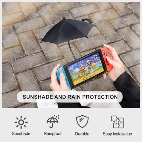 Ultimate Magnetic Umbrella Phone Stand for Outdoor Use – Adjustable Sun Shade Shield for i Phone 16/15/14/13/12 Pro Max, Samsung & Google Devices – Detachable Ring Grip for Enhanced Control – Heat-Resistant Design for Durability – Effortless Magnetic Setup – Car Mount Compatible – Elevate Your Mobile Experience in the Sun