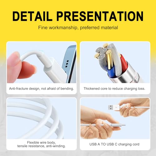 Supercharge Your Drive with 10 FT USB A to C Car Play Charging Cables – 2 Pack for Seamless i Phone 15/16 and i Pad Compatibility, Fast Data Transfer & Durable Design for Uninterrupted Connectivity